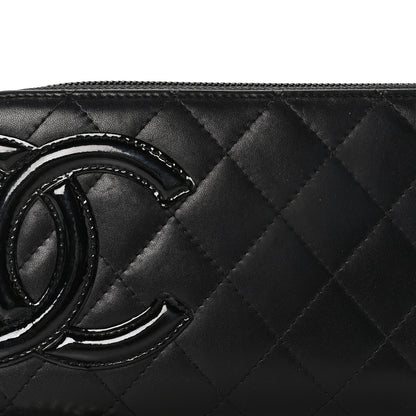 Chanel Calfskin Quilted Cambon Large Gusset Zip Around Wallet Black 10 of 10