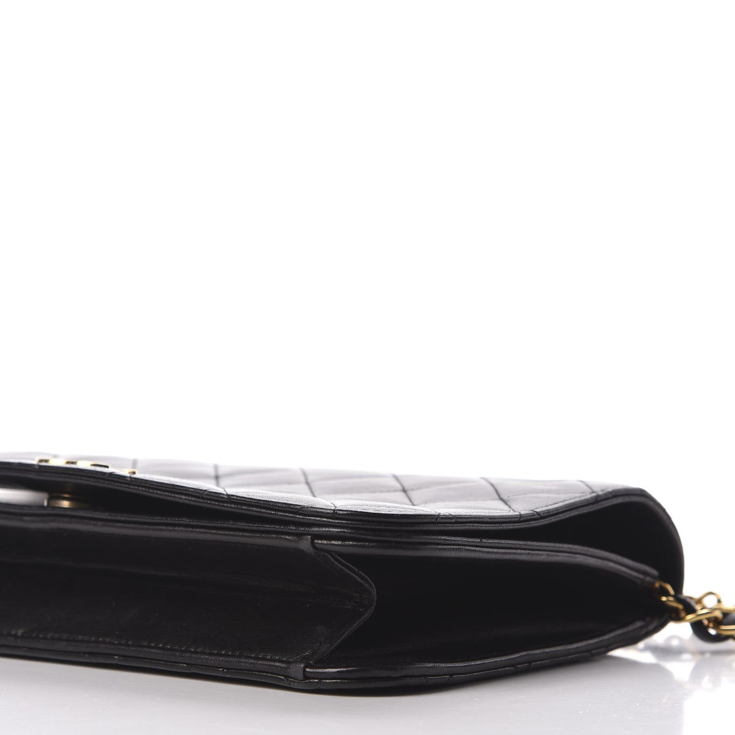 Lambskin Quilted Small Single Flap Black
