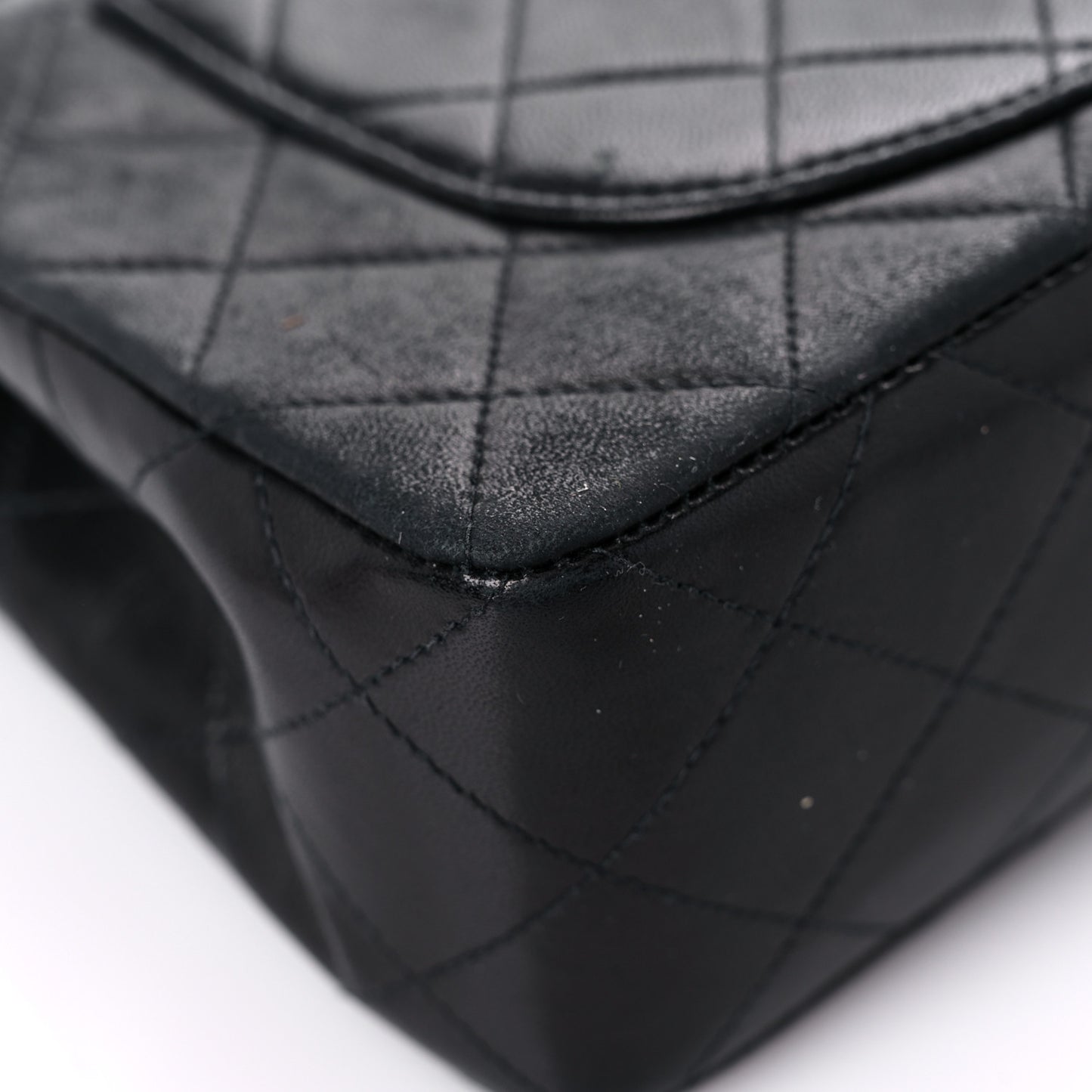 Lambskin Quilted Small Double Flap Black