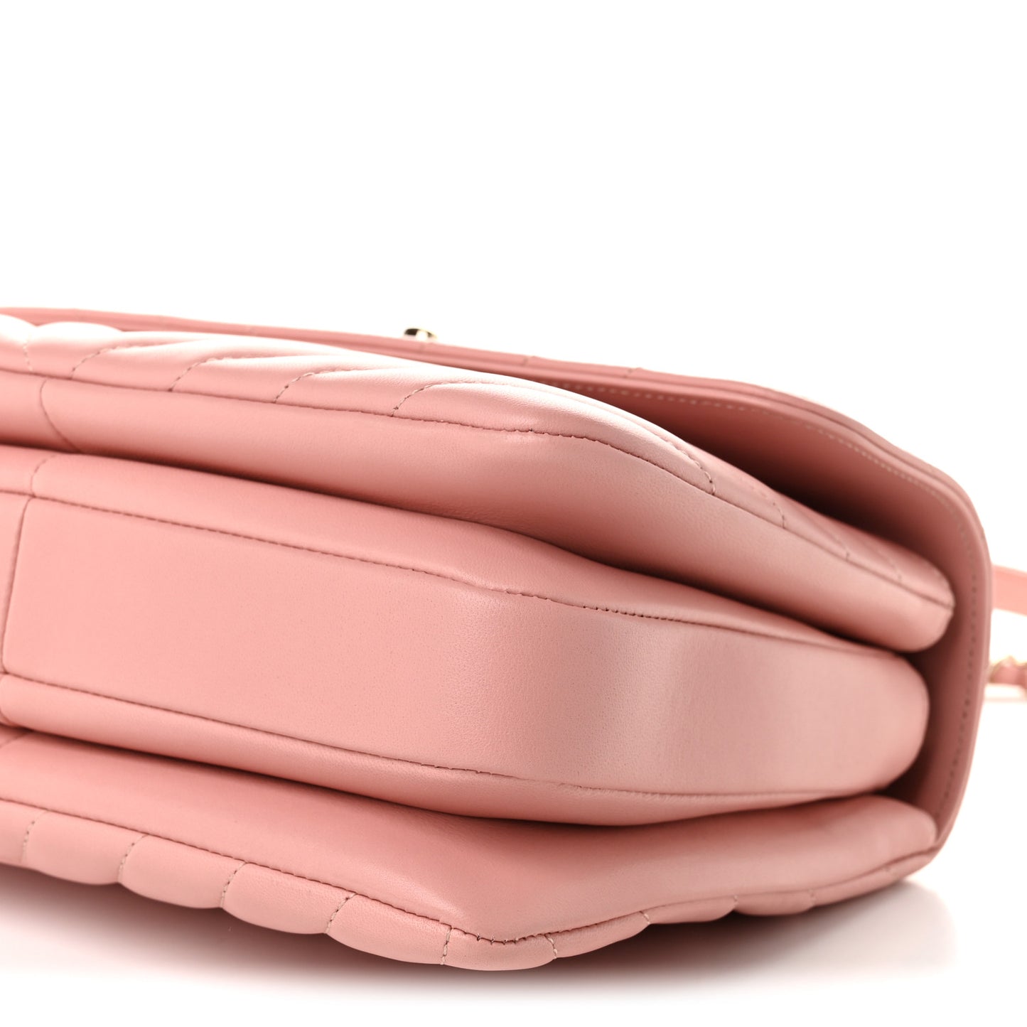 Lambskin Chevron Quilted Small Trendy CC Dual Handle Flap Bag Light Pink