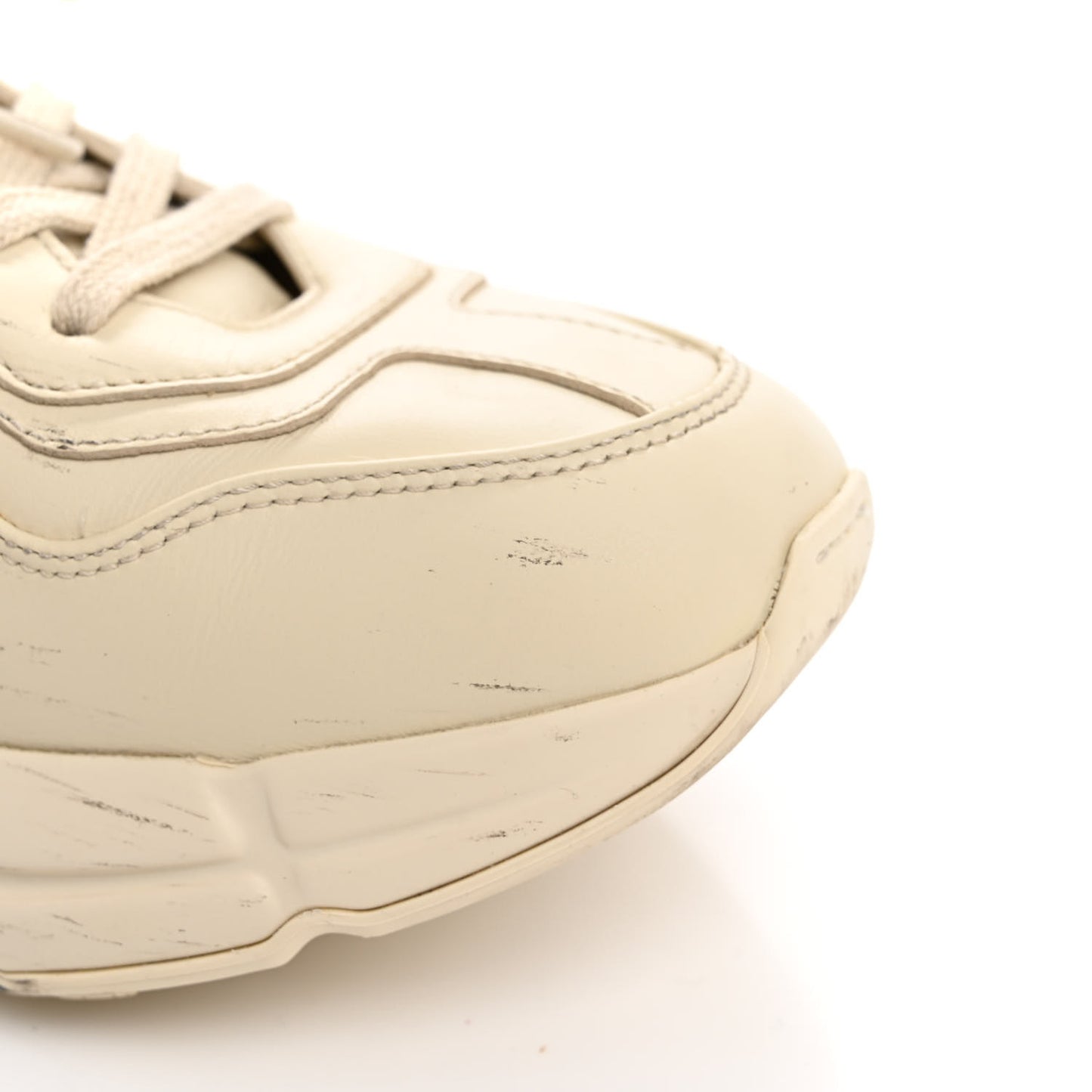 Calfskin Logo Womens Rhyton Sneakers 37 Ivory
