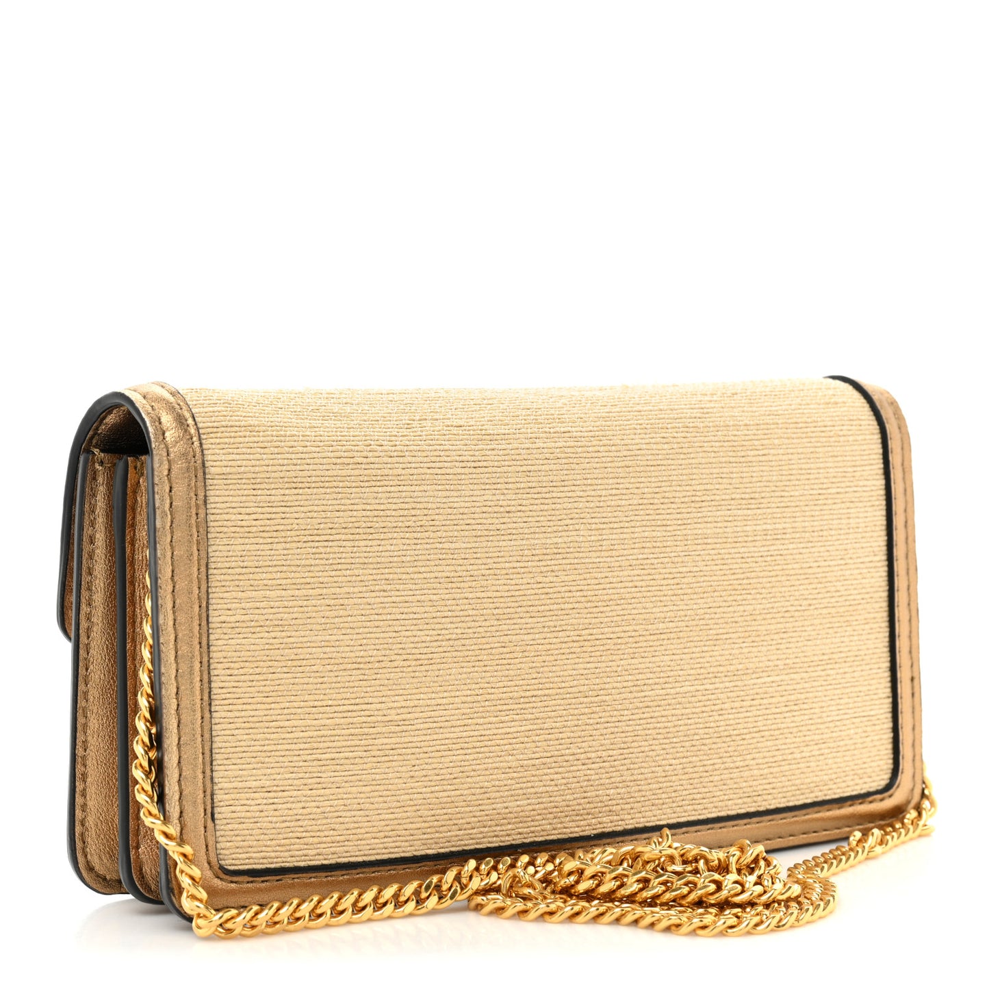 Raffia VLogo Wallet on Chain Gold