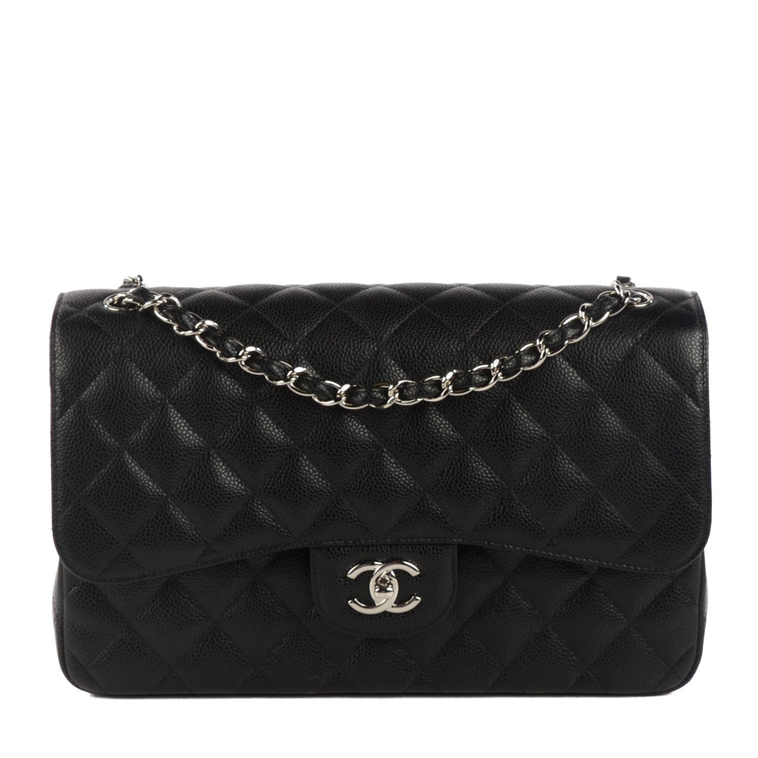 Chanel Caviar Quilted Jumbo Double Flap Black 1 of 8