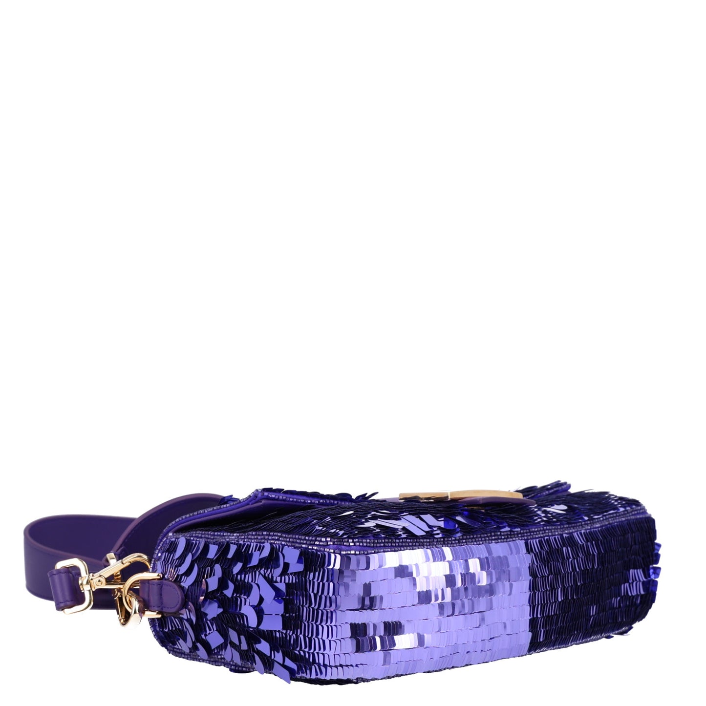 Sequin Paillettes Shiny Nappa Sex and the City Baguette Viola Purple Rain