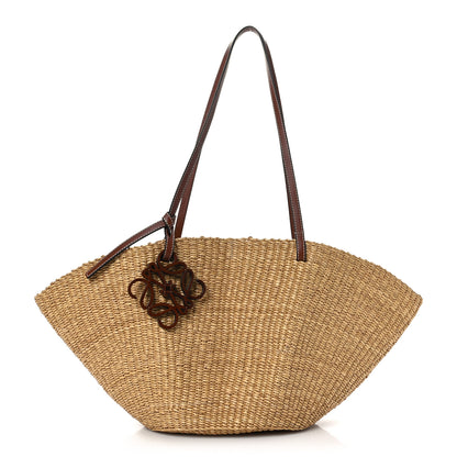 Loewe Calfskin Raffia Paulas Ibiza Small Basket Tote Bag Natural Tan 1 of 7