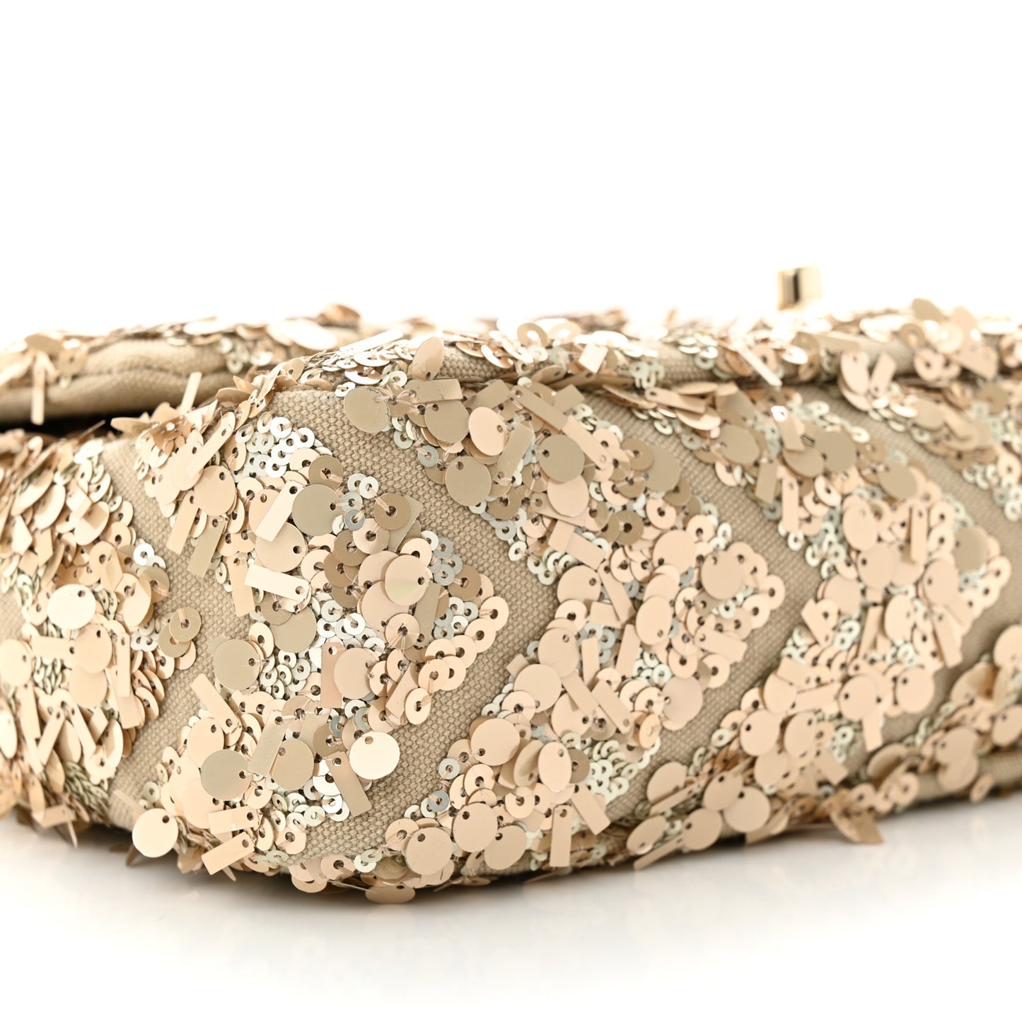 Sequins Chevron Medium Flap Gold