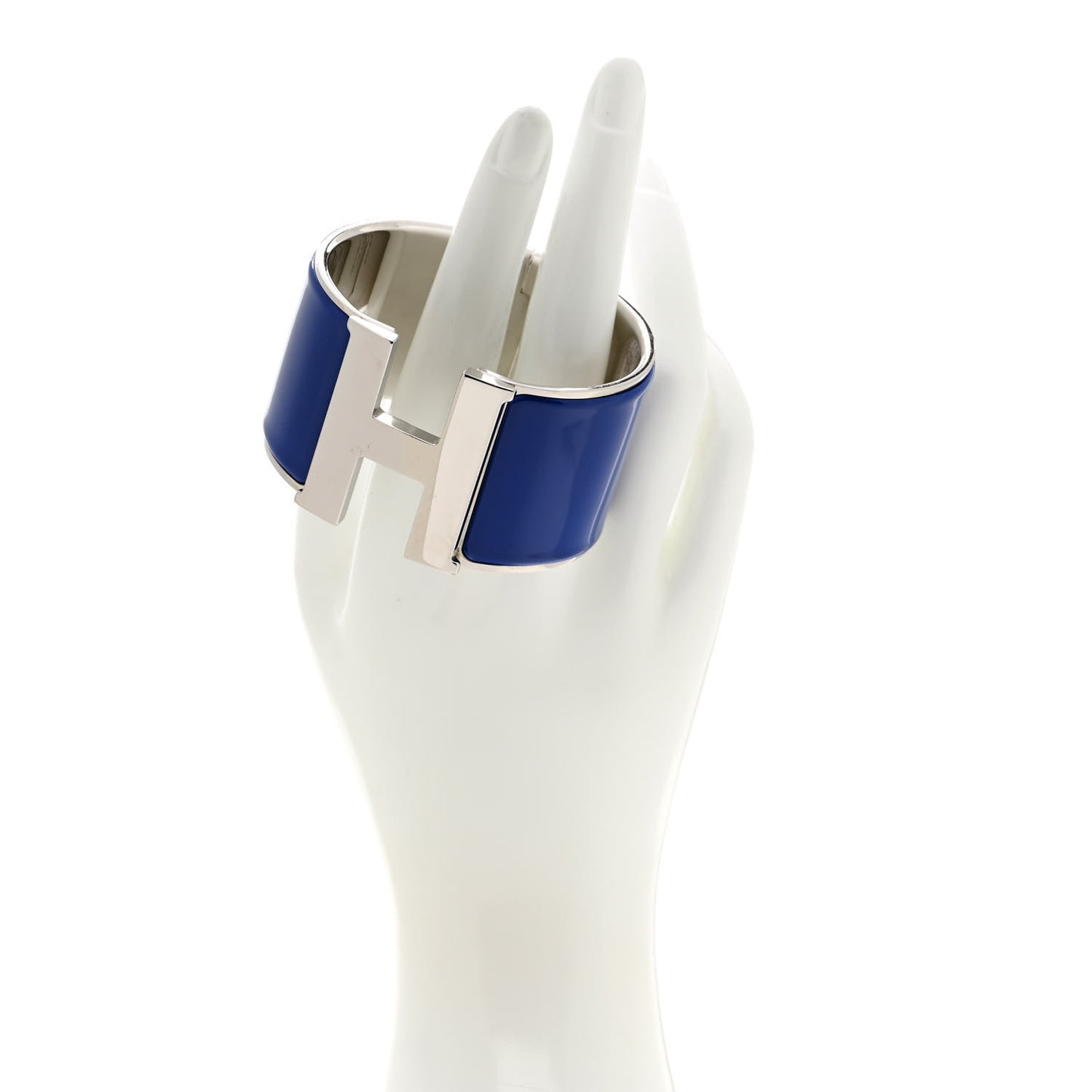 Enamel Extra Wide Clic Clac H Bracelet GM Bleu Electrique