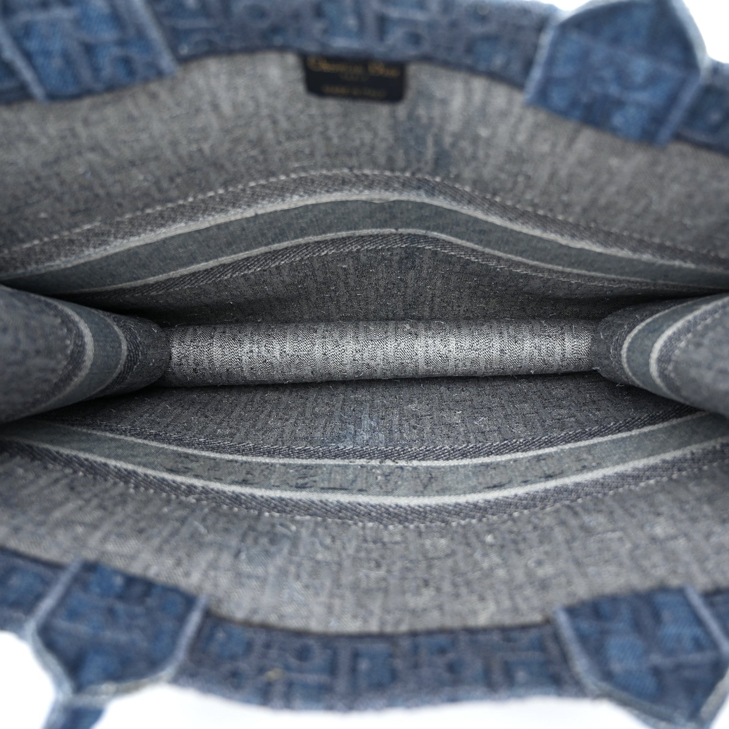 Christian Dior Oblique Denim Book Tote Denim Blue 5 of 10