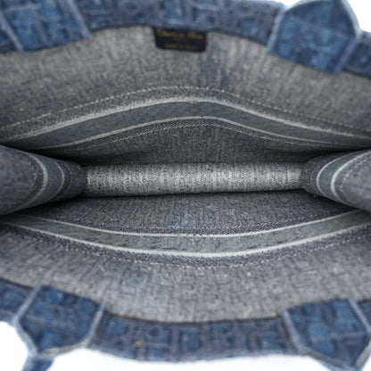 Christian Dior Oblique Denim Book Tote Denim Blue 5 of 10