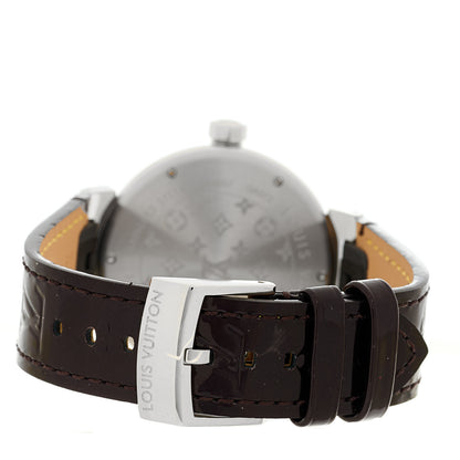Louis Vuitton Stainless Steel Monogram 39mm Tambour Vernis Quartz Watch Amarante 3 of 5