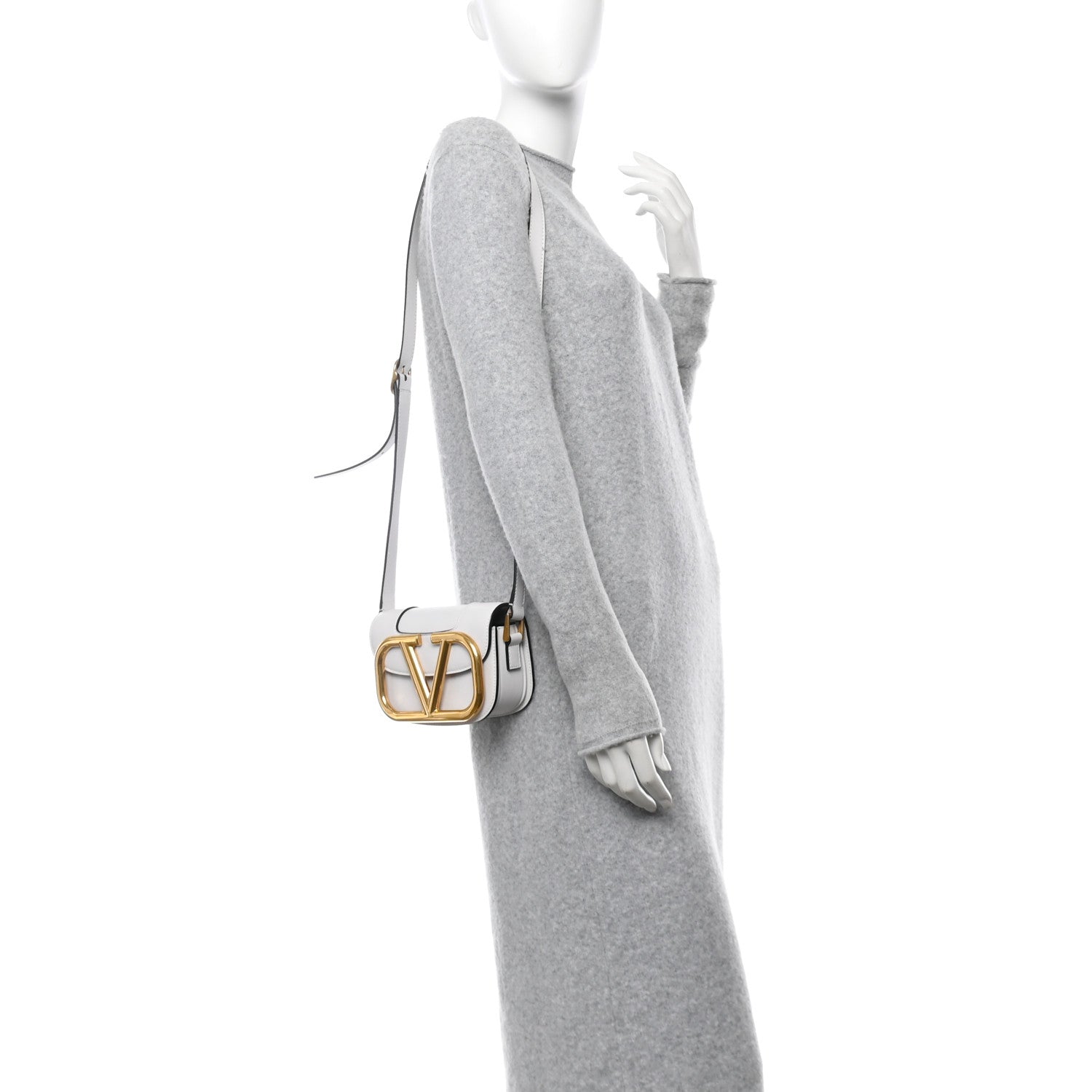 Valentino Garavani Calfskin Small Supervee Crossbody Bag Optic White 2 of 9