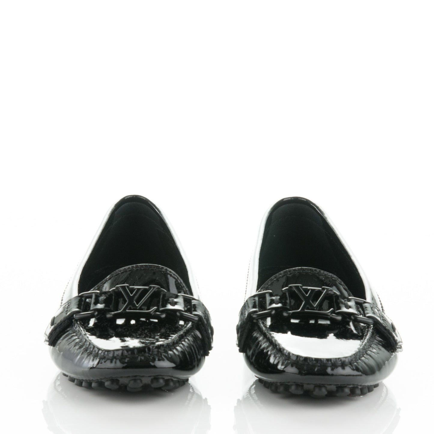 Patent Calfskin Oxford Loafers 35.5 Black