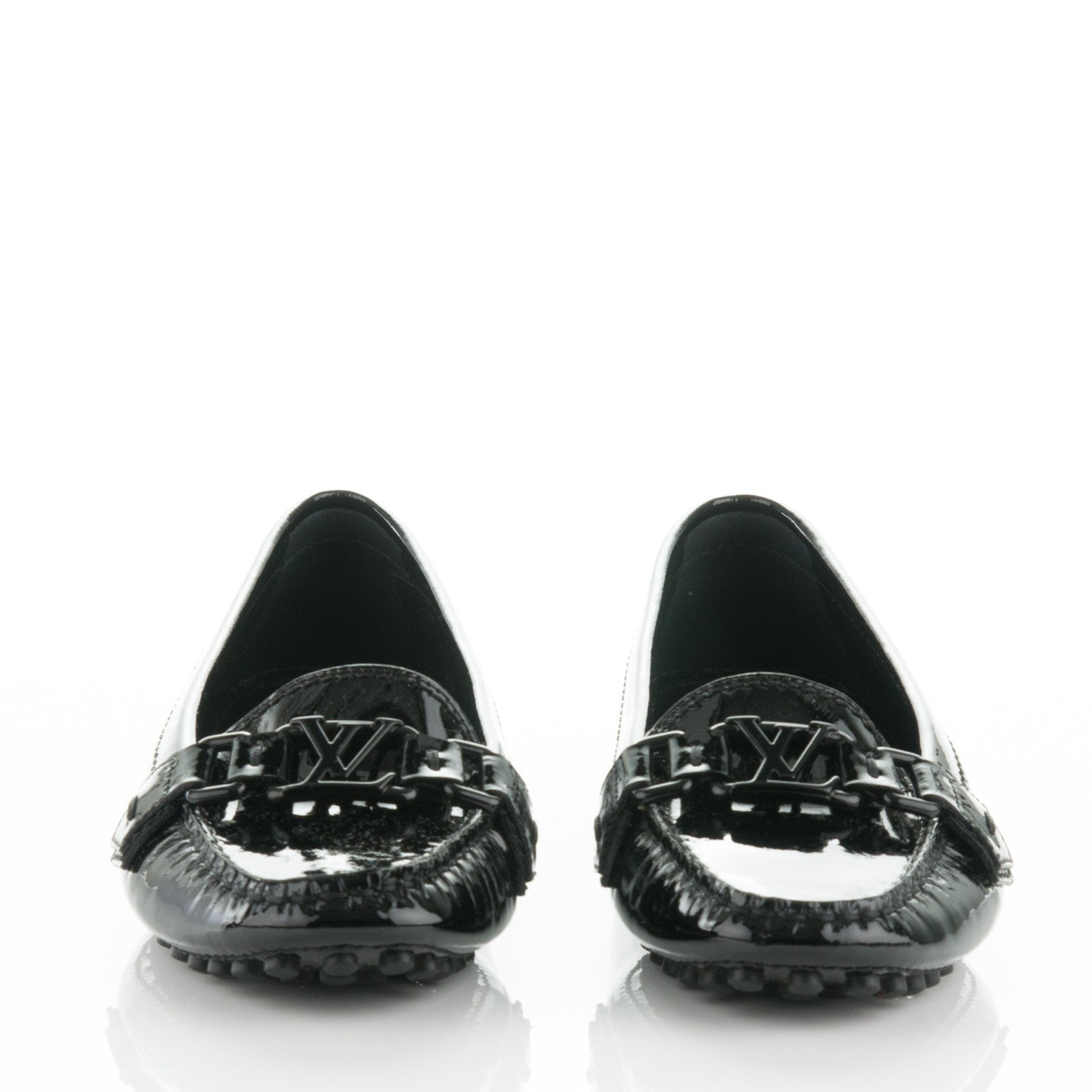 Louis Vuitton Patent Calfskin Oxford Loafers 35.5 Black 2 of 7