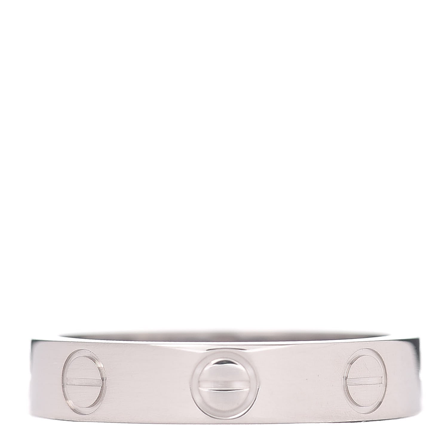 Cartier 18K White Gold 3.5mm LOVE Wedding Band Ring 48 4.5 3 of 4