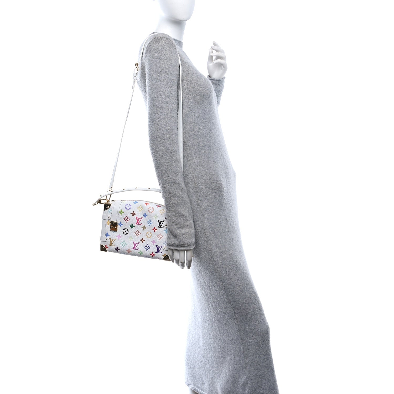 Louis Vuitton LV x TM Cowhide Monogram Multicolor Side Trunk MM White 2 of 10