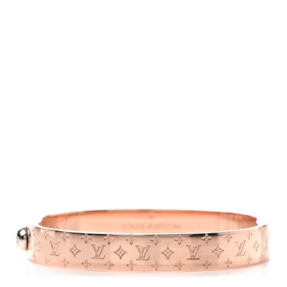 Louis Vuitton Brass Monogram Nanogram Cuff S Pink Gold 1 of 6