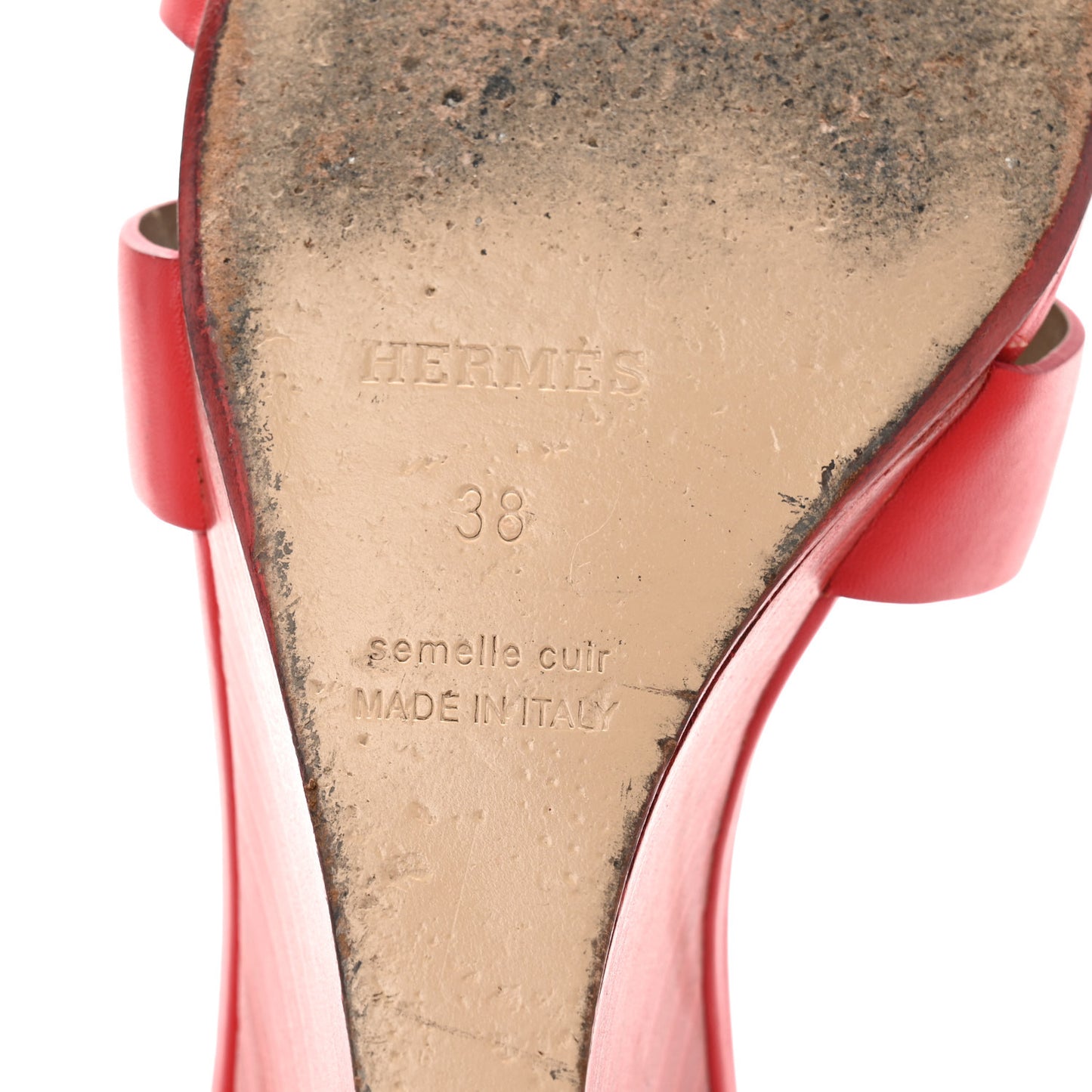 Calfskin Legend Wedge Sandals 38 Pavot