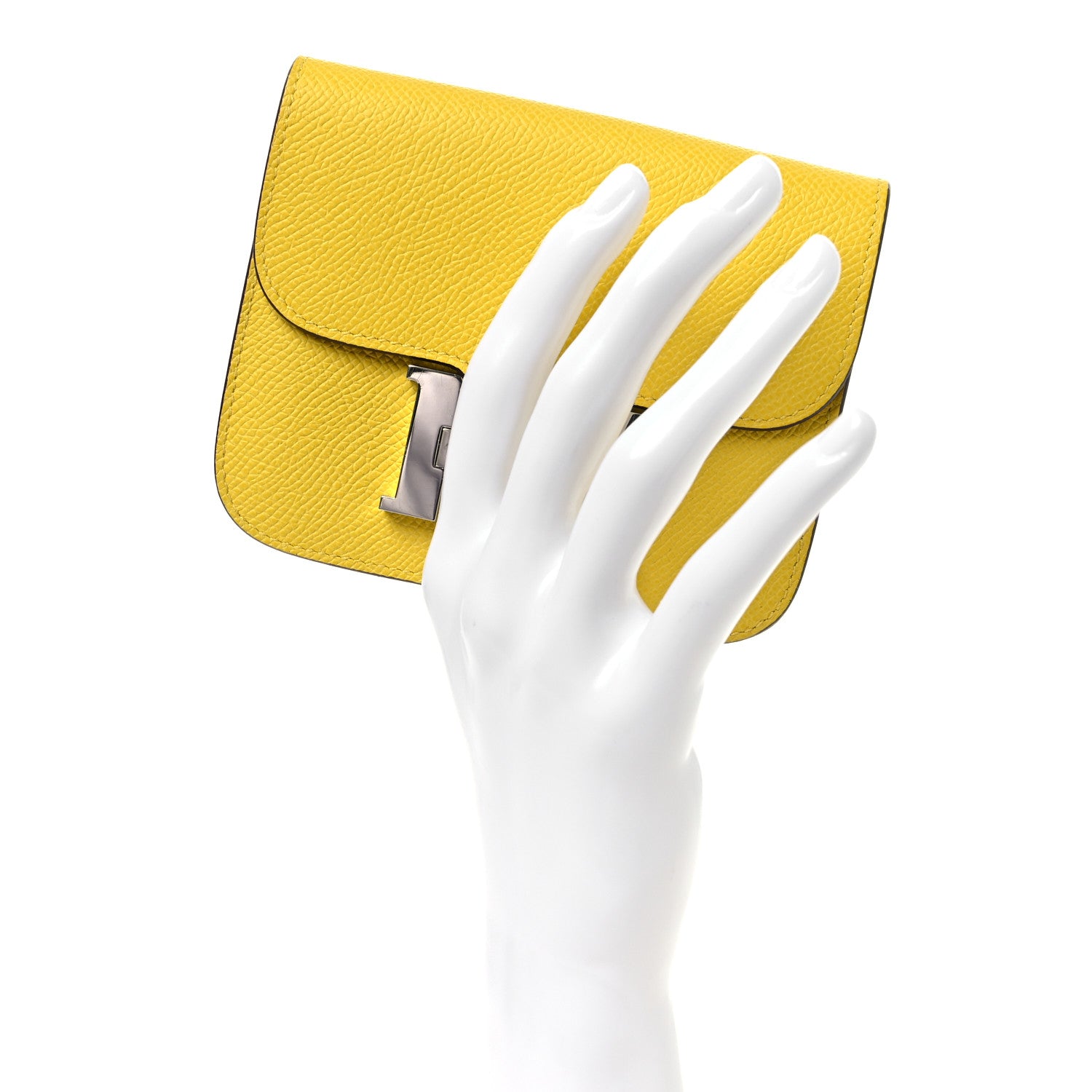 Hermes Epsom Constance Slim Wallet Jaune de Naples 2 of 9