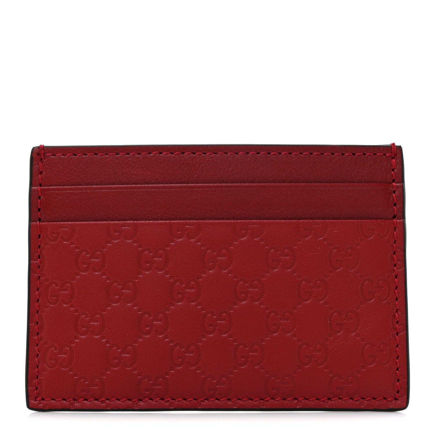 Gucci Guccissima Card Holder Hibiscus Red 1 of 7