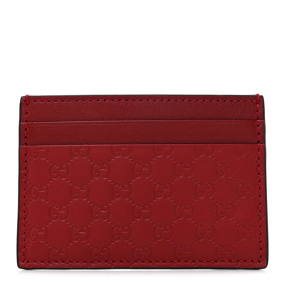 Gucci Guccissima Card Holder Hibiscus Red 1 of 7
