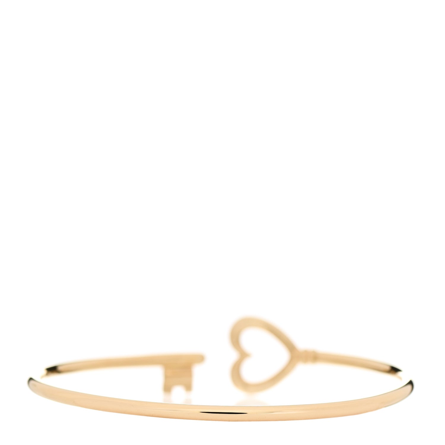 Tiffany 18K Yellow Gold Wire Heart Key Bracelet 2 of 3