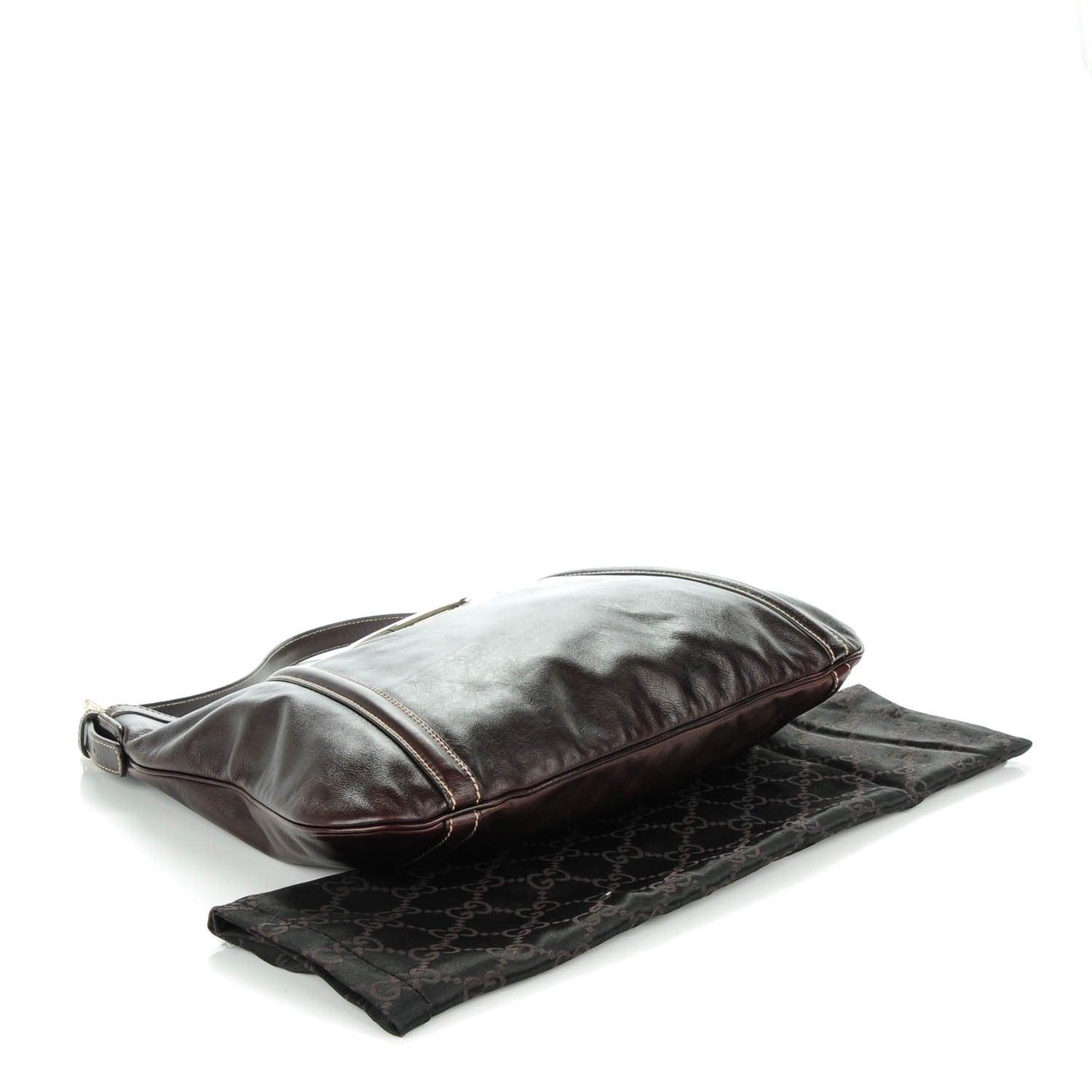 Gucci Calfskin Medium Britt Hobo Dark Brown 4 of 7