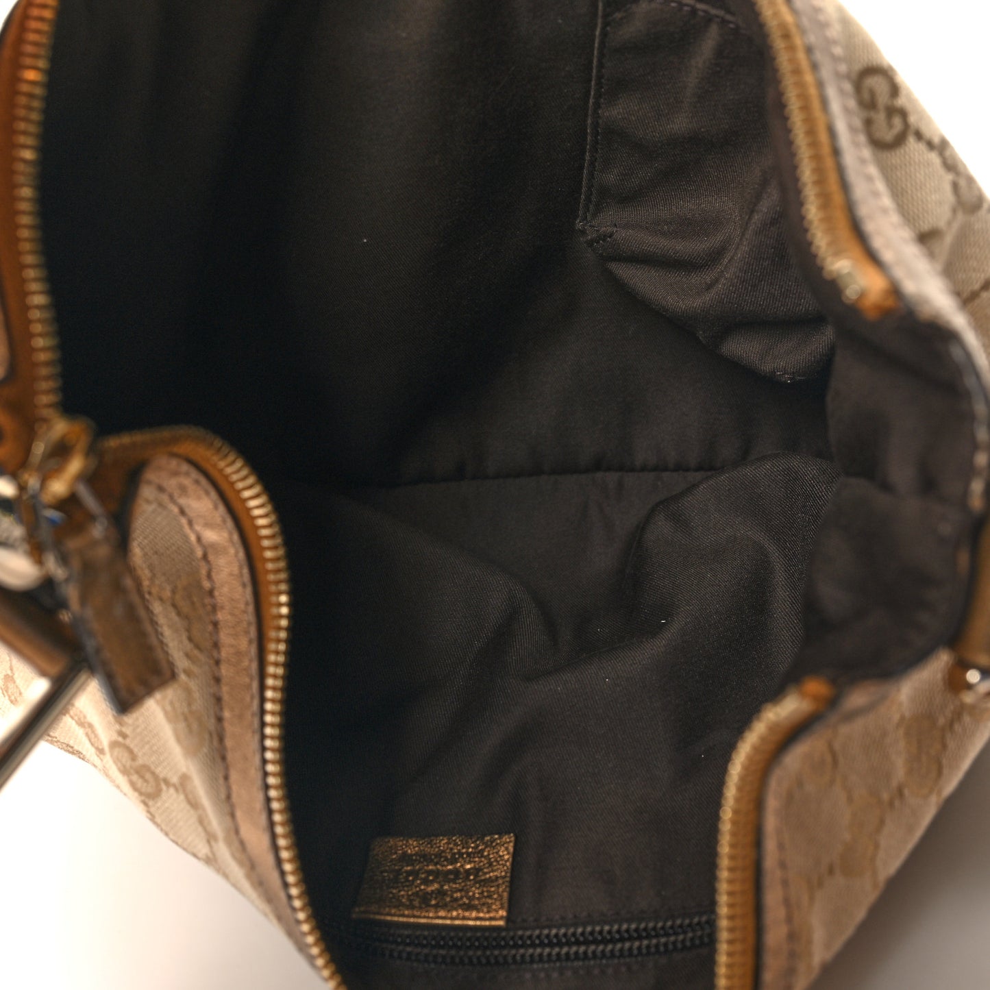 Monogram Web Medium Half Moon Hobo Gold Pink