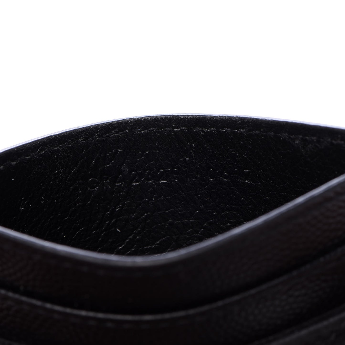 Grain De Poudre Matelasse Chevron Monogram Credit Card Case Black