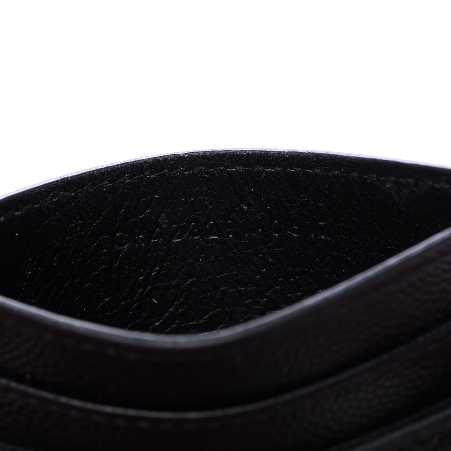 Saint Laurent Grain De Poudre Matelasse Chevron Monogram Credit Card Case Black 9 of 10