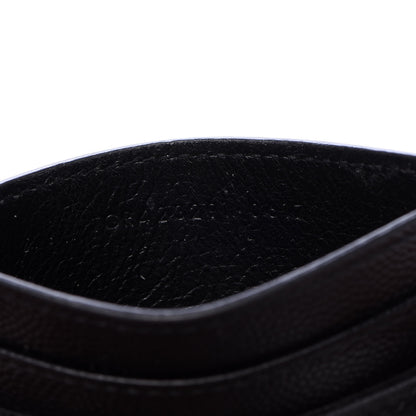 Saint Laurent Grain De Poudre Matelasse Chevron Monogram Credit Card Case Black 9 of 10