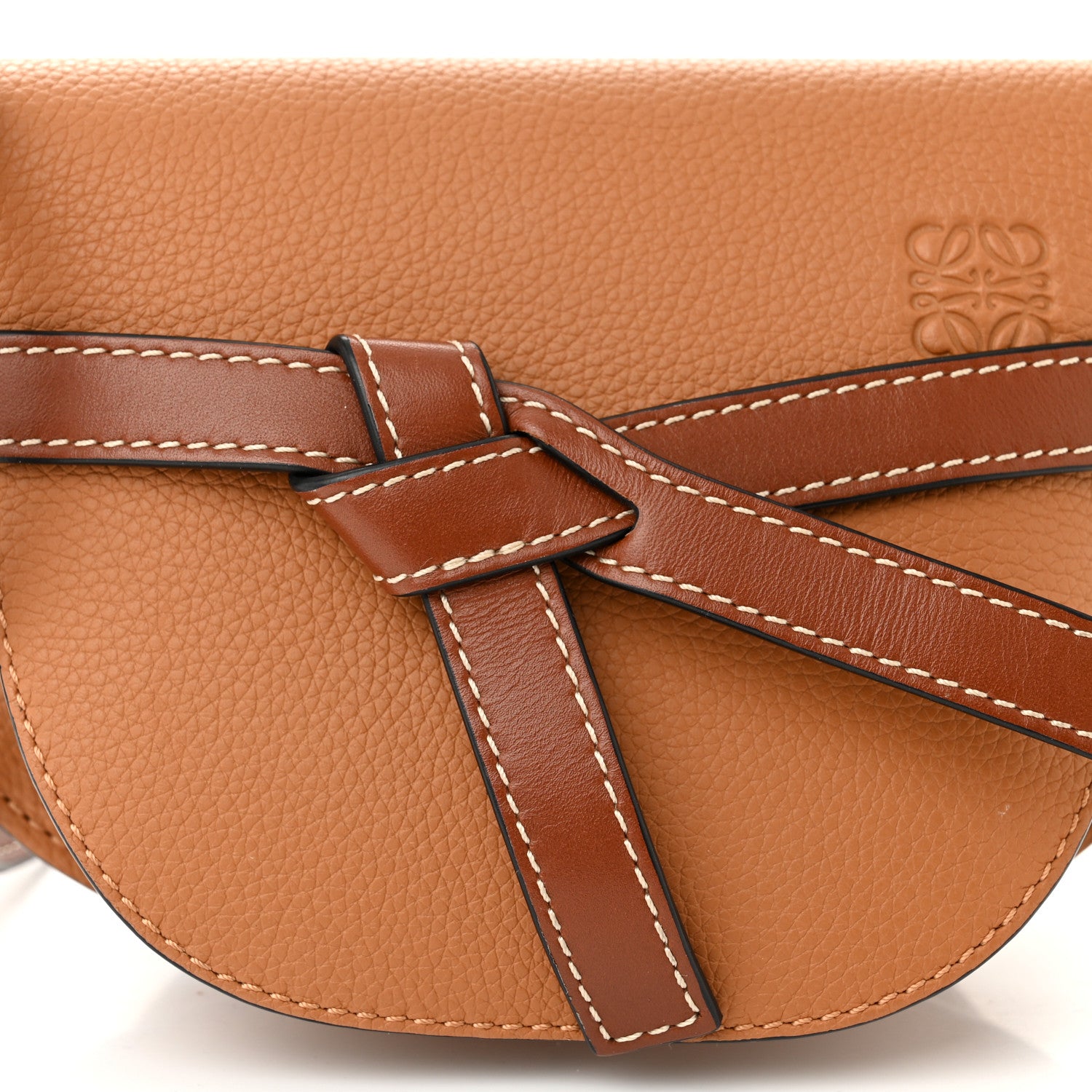 Loewe Grained Calfskin Mini Gate Crossbody Bag Caramel Pecan 7 of 9