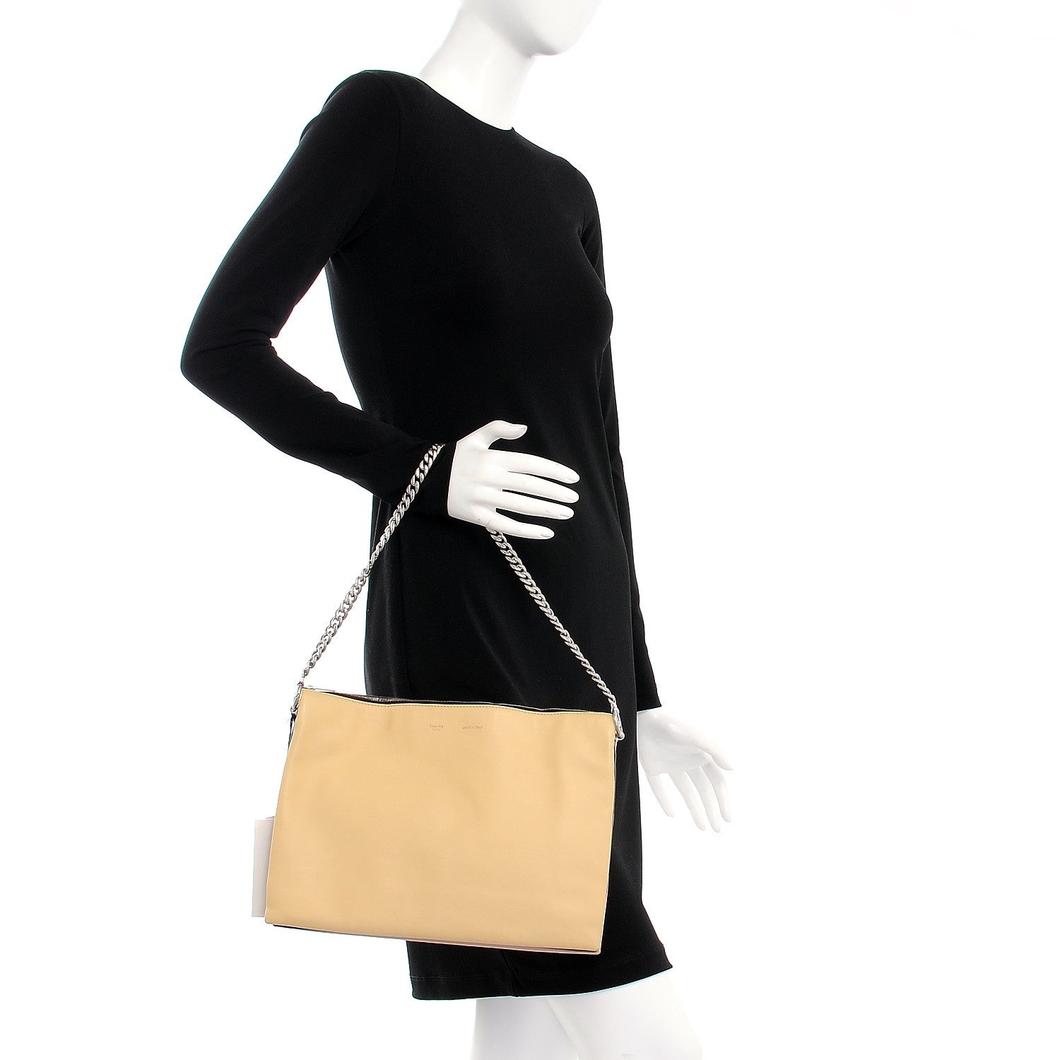 Celine Lambskin Soft Trio Zipped Bag Vanilla 2 of 8