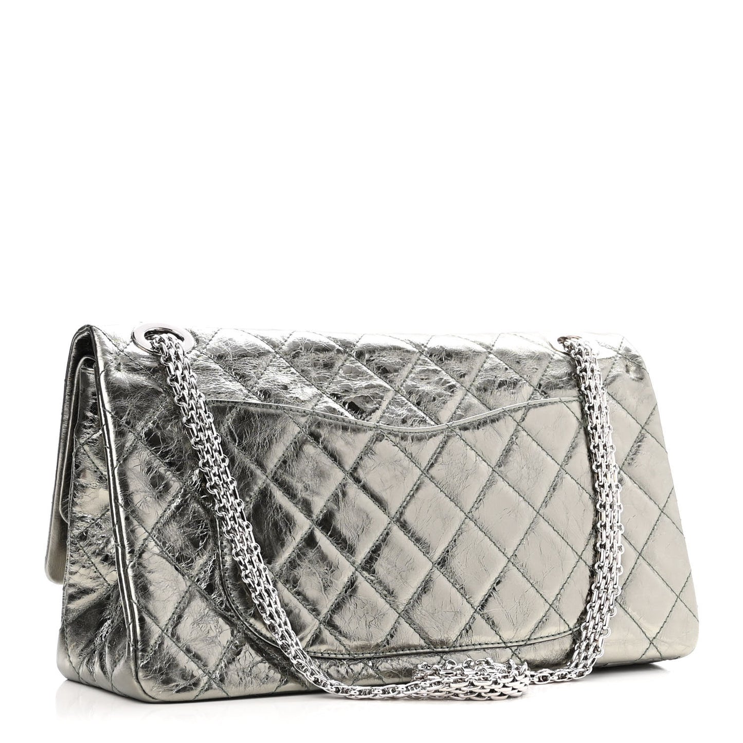 Metallic Aged Calfskin Quilted 2.55 Reissue 228 Flap Dark Green