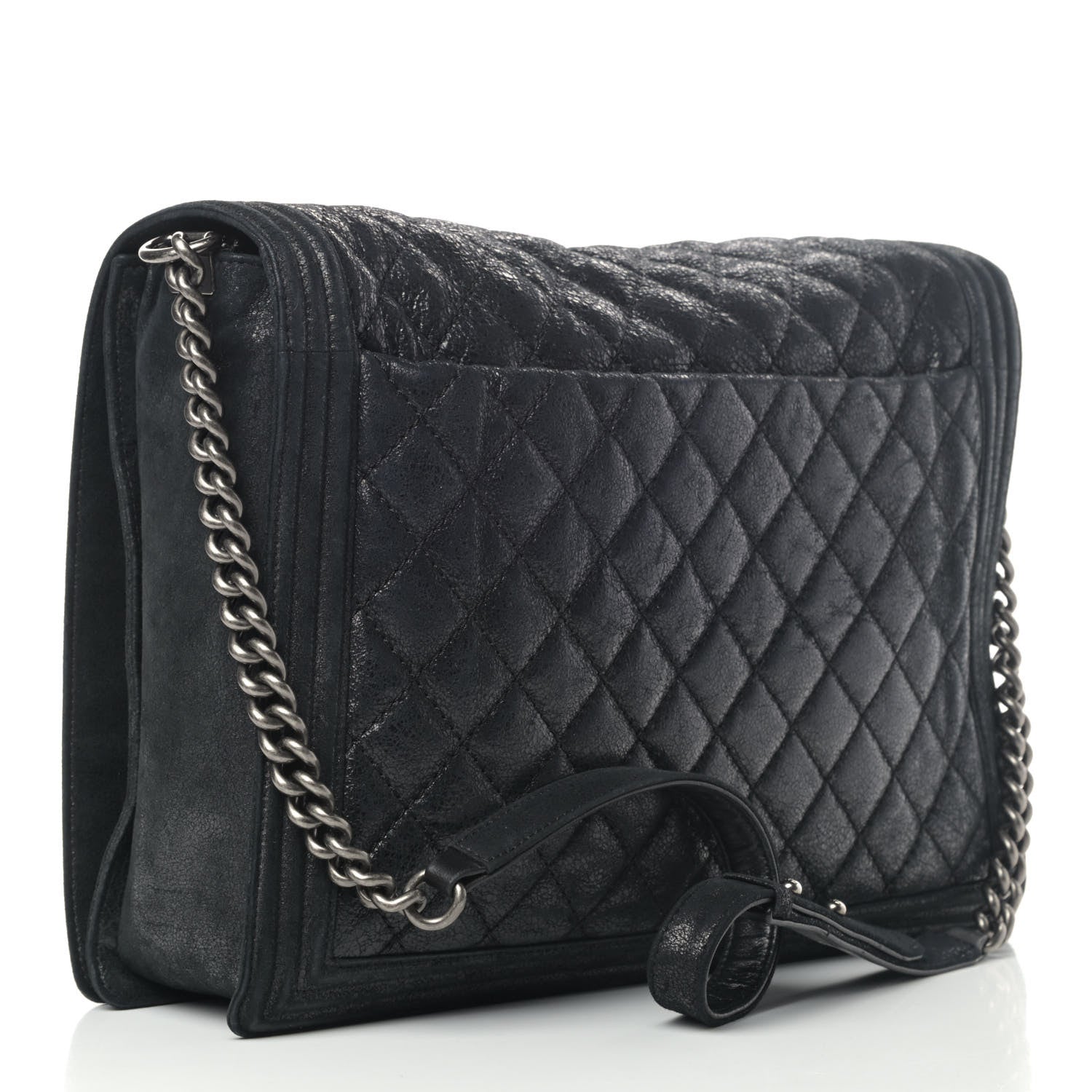 Chanel Goatskin Quilted Large Gentle Boy Flap Black 2 of 5