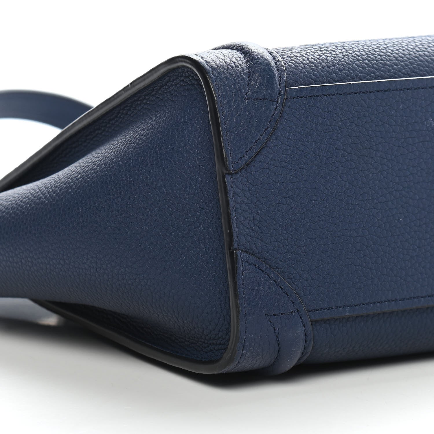 Celine Drummed Calfskin Nano Luggage Indigo 8 of 9