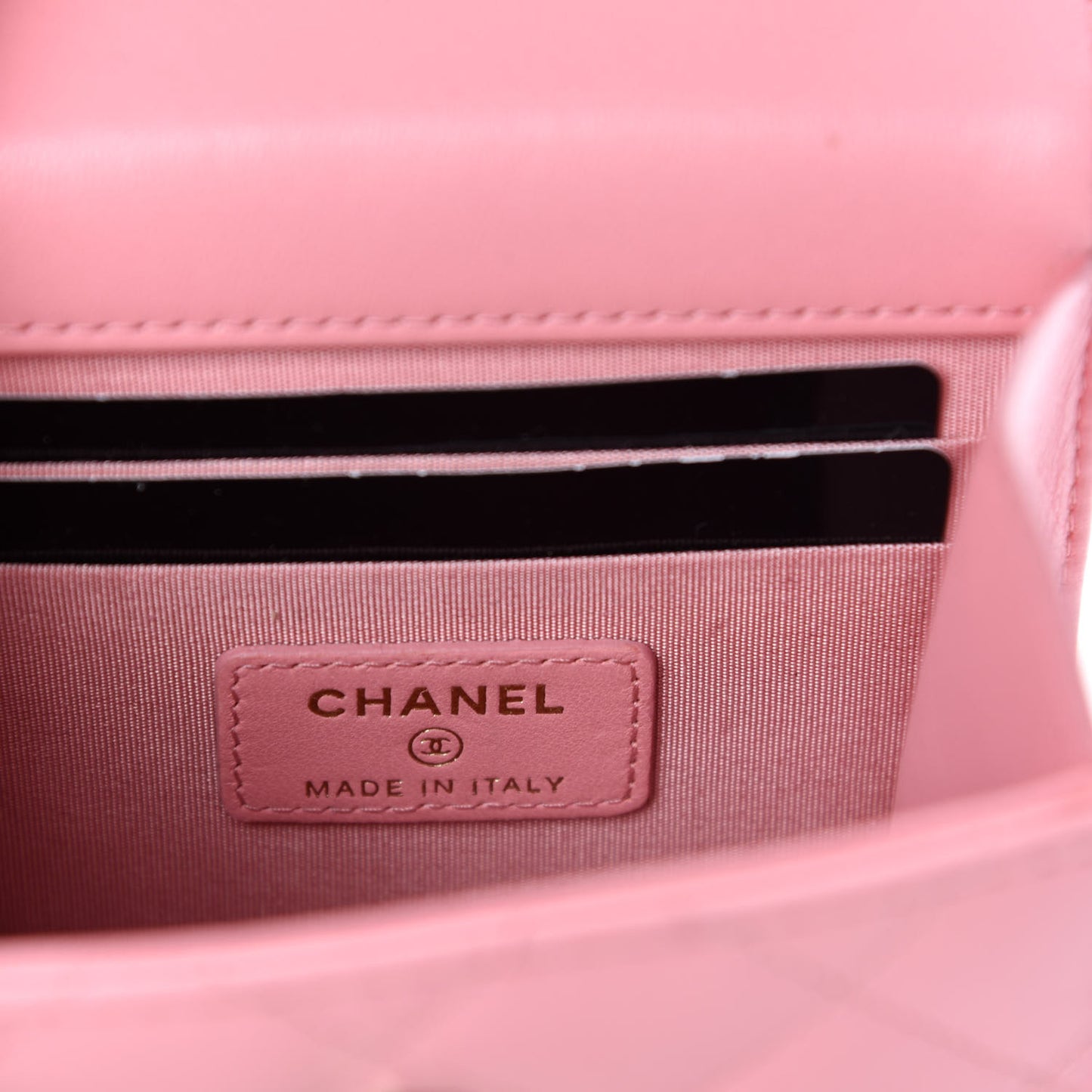 Lambskin Quilted Mini Trendy CC Clutch With Chain Pink