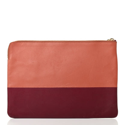 Celine Lambskin Bi-Color Solo Clutch Pouch Terracotta 2 of 4