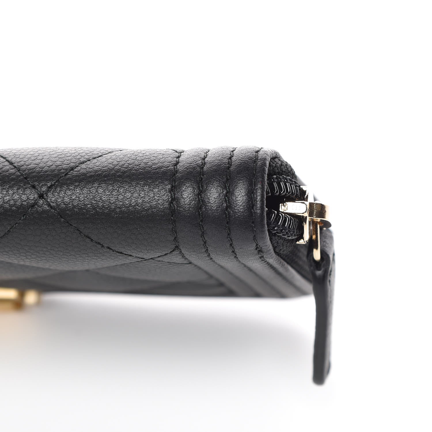 Chanel Caviar Quilted Small Boy Zip Around Wallet Black 10 of 10
