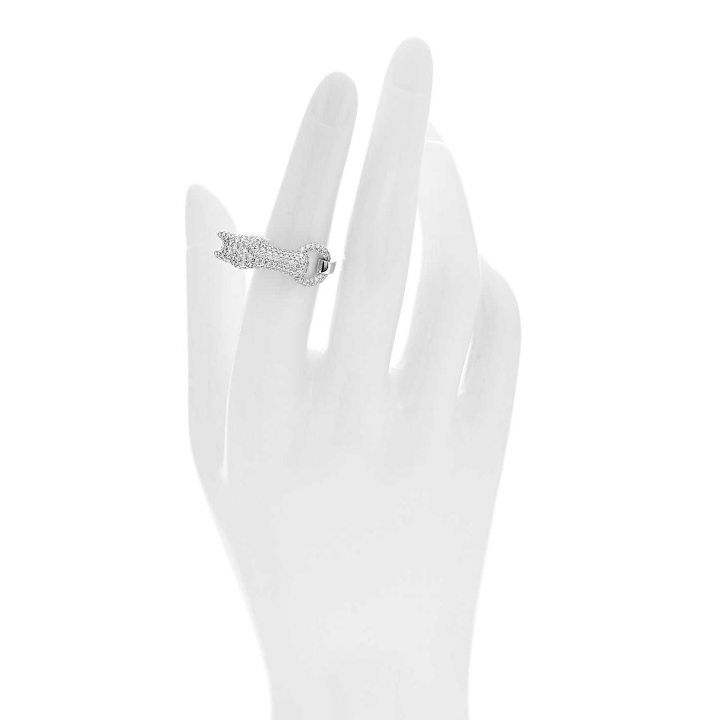 18K White Gold Diamond Galop Ring 52 6