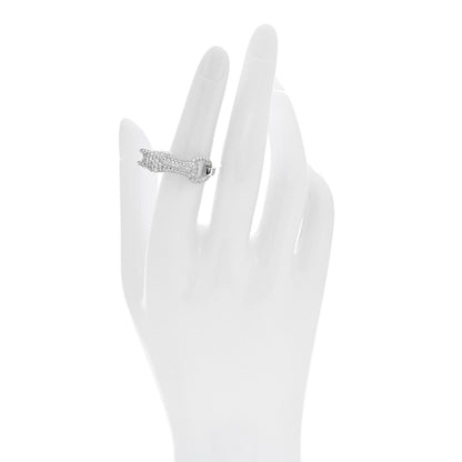 Hermes 18K White Gold Diamond Galop Ring 52 6 2 of 7
