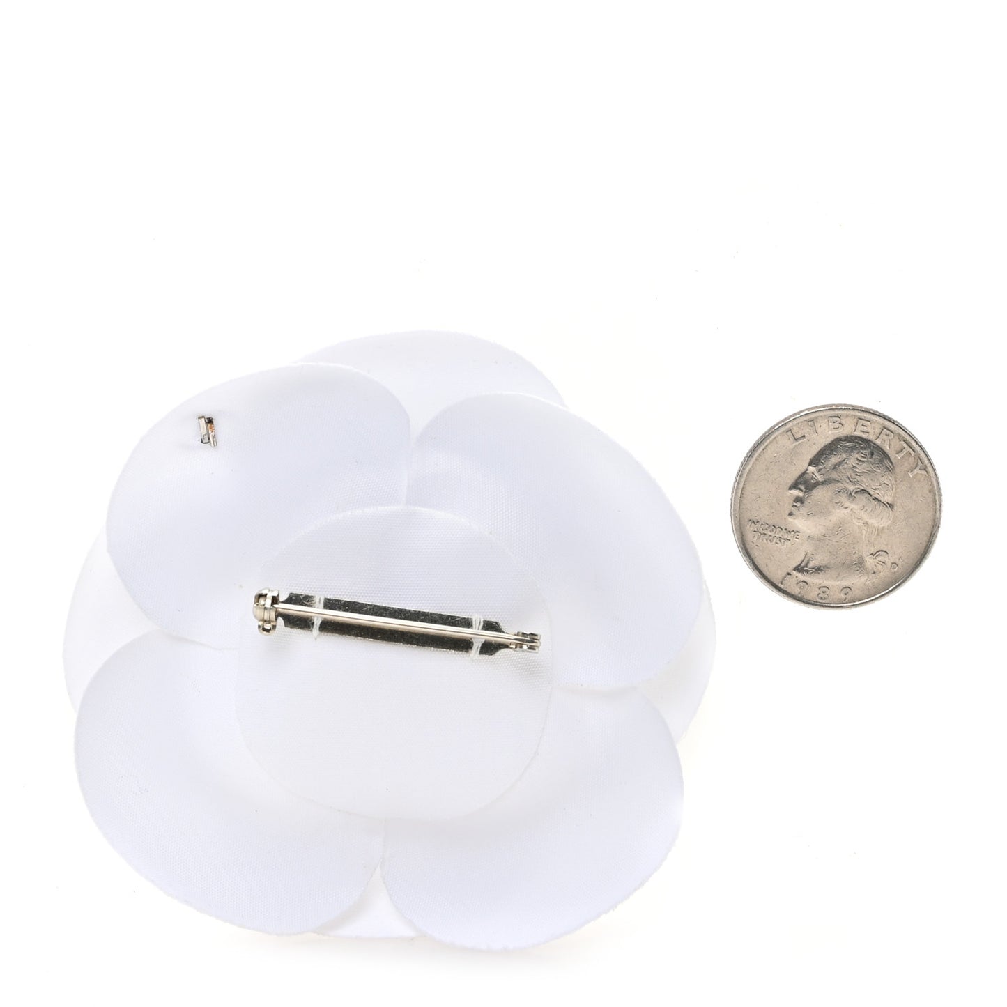 Canvas Camellia Pin Brooch Ivory