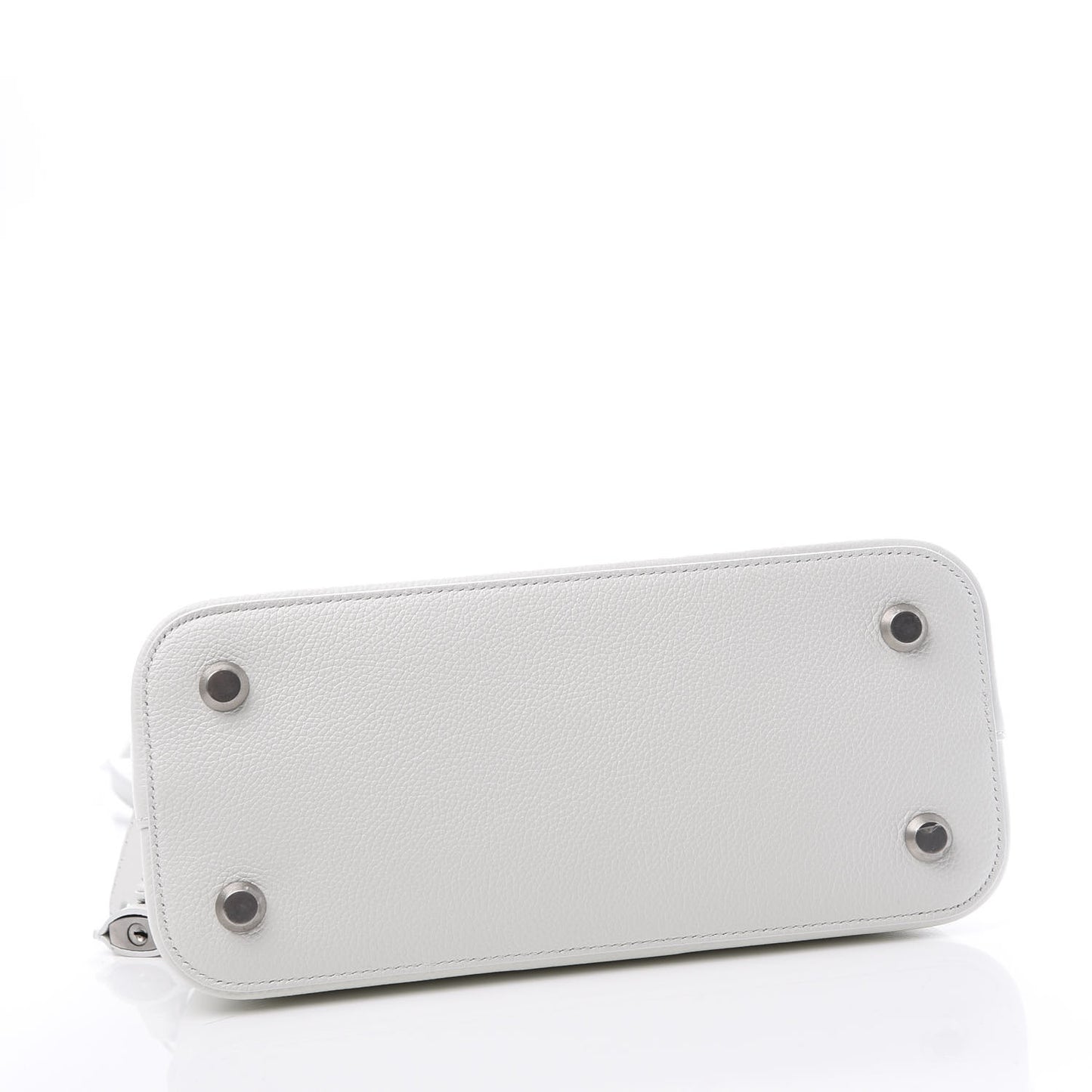 Grained Calfskin Logo S Ville Top Handle Bag White Fluo Pink