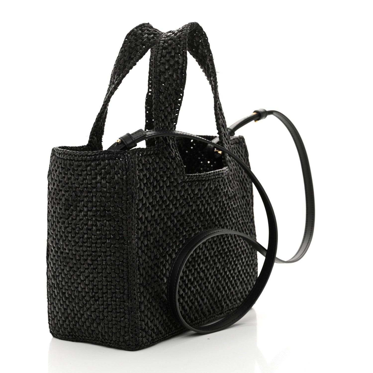 Loewe Raffia Small Paula's Ibiza Logo Tote Black White 3 of 11