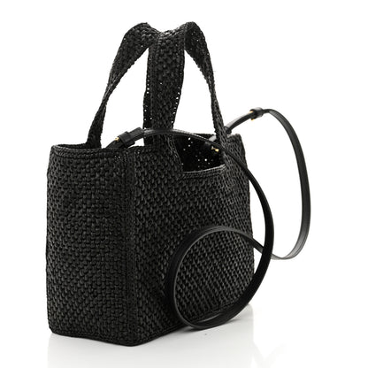 Loewe Raffia Small Paula's Ibiza Logo Tote Black White 3 of 11