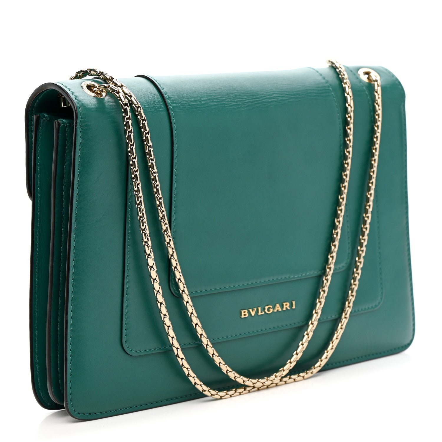 Bulgari Calfskin Serpenti Forever Shoulder Bag Emerald Green 4 of 16