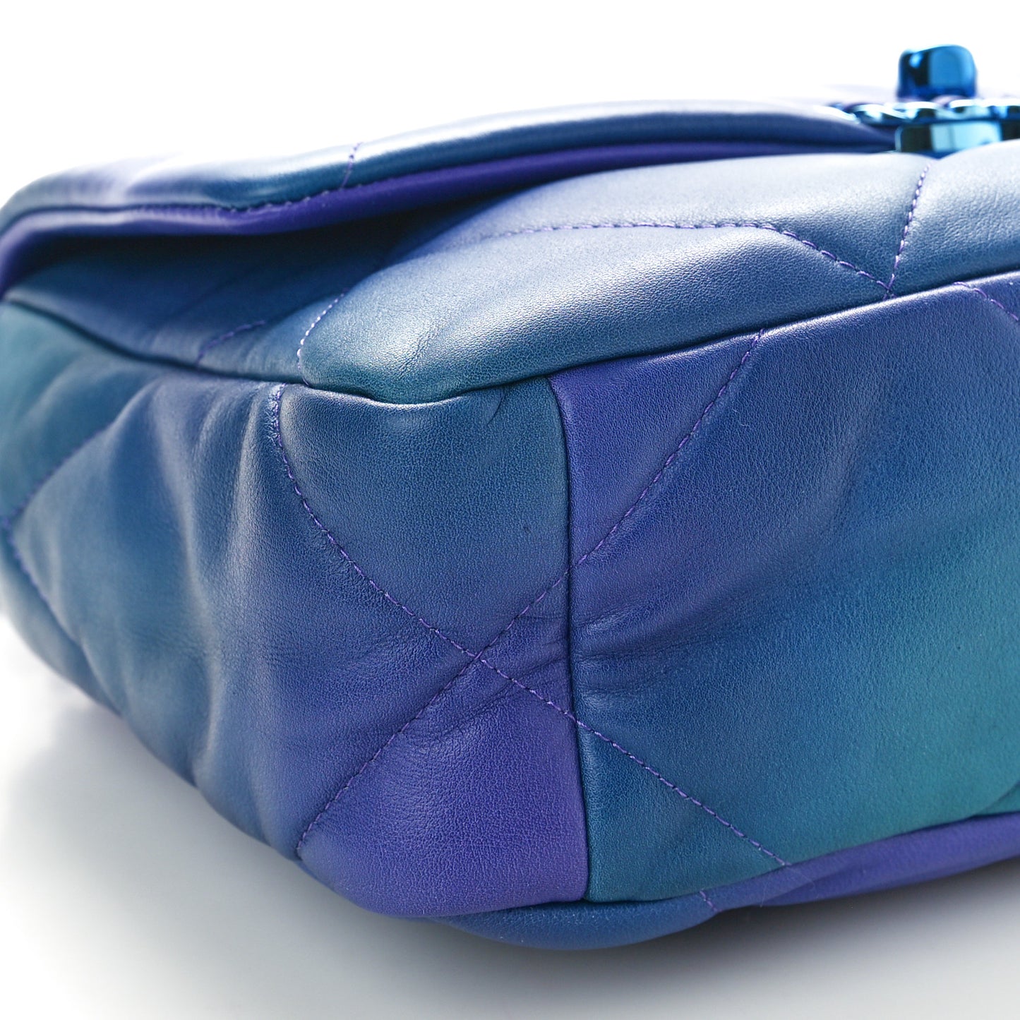 Tie Dye Calfskin Quilted Medium Chanel 19 Flap Blue Purple