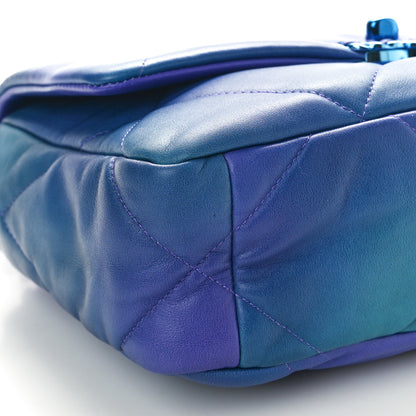 Chanel Tie Dye Calfskin Quilted Medium Chanel 19 Flap Blue Purple 9 of 10