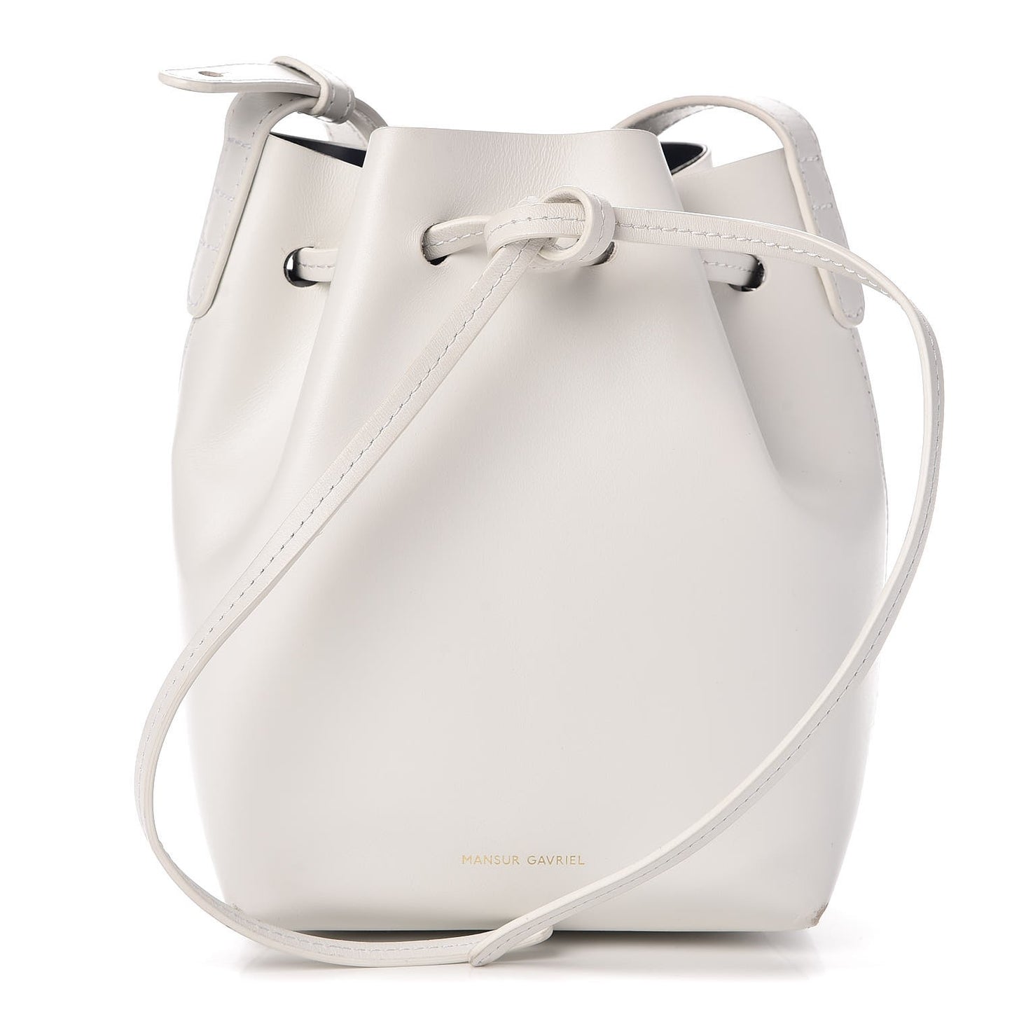 Calfskin Mini Bucket Bag White