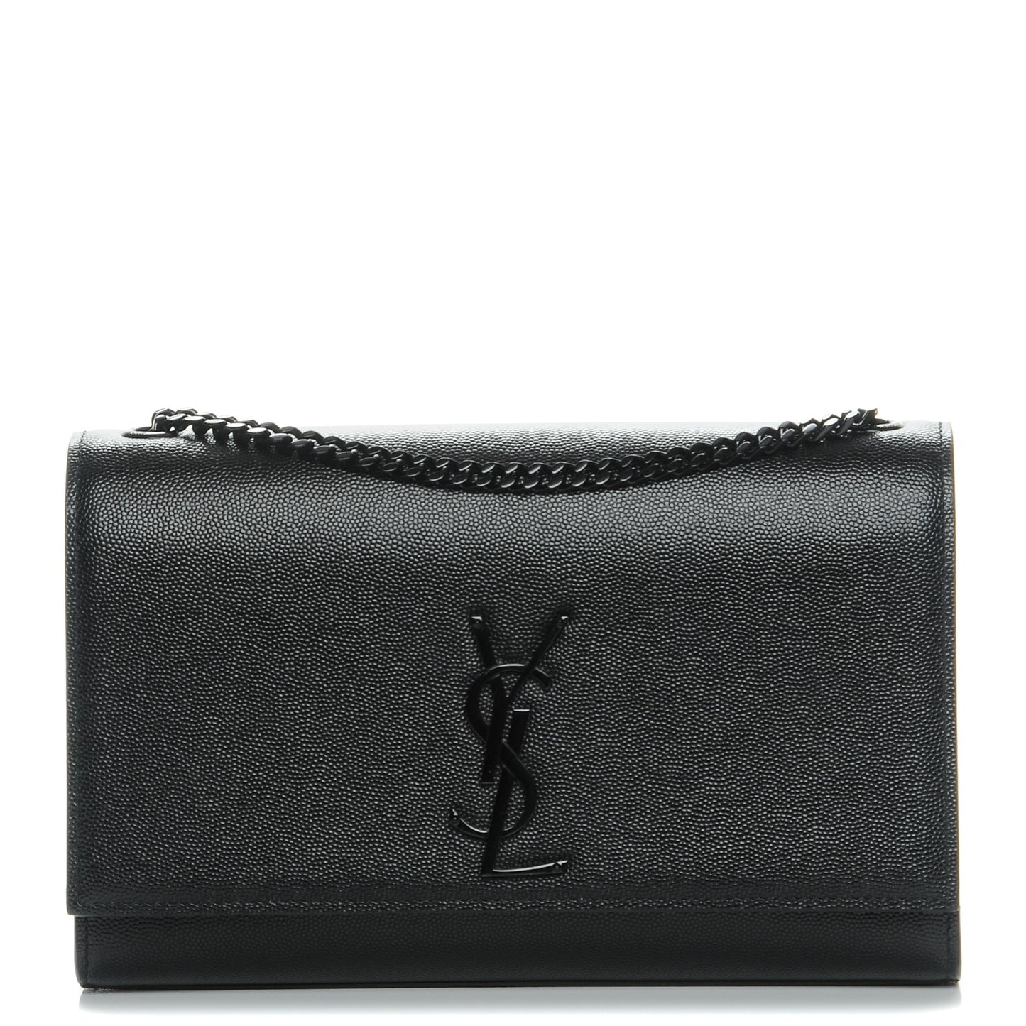 Grain De Poudre Medium Classic Monogram Kate Satchel Black