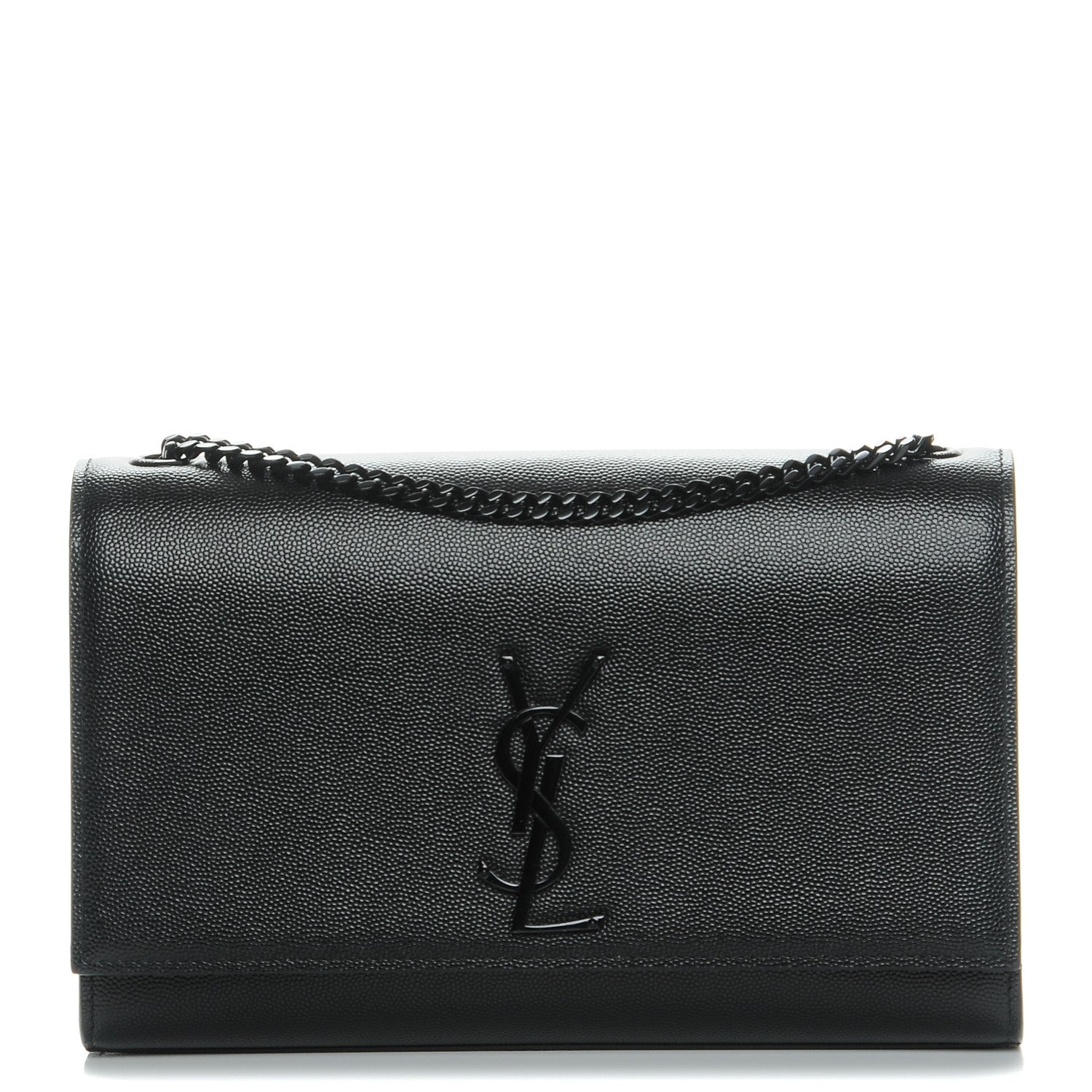 Saint Laurent Grain De Poudre Medium Classic Monogram Kate Satchel Black 1 of 7